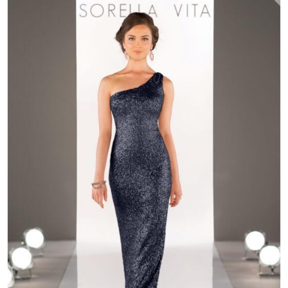COPY - One shoulder sequins dress. Style No. 8726.